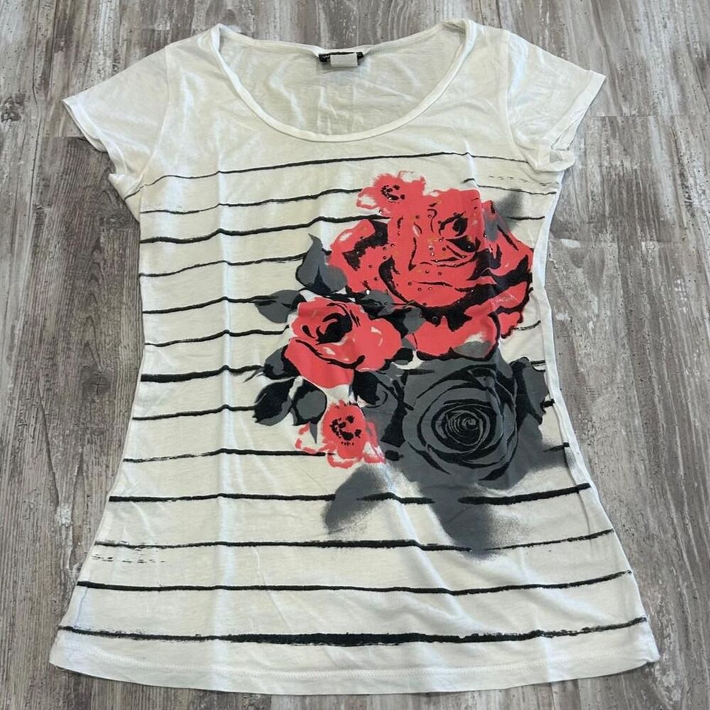 Authentic Vintage 90s/2000s Wet Seal Women's y2k grunge whimsygoth cream striped